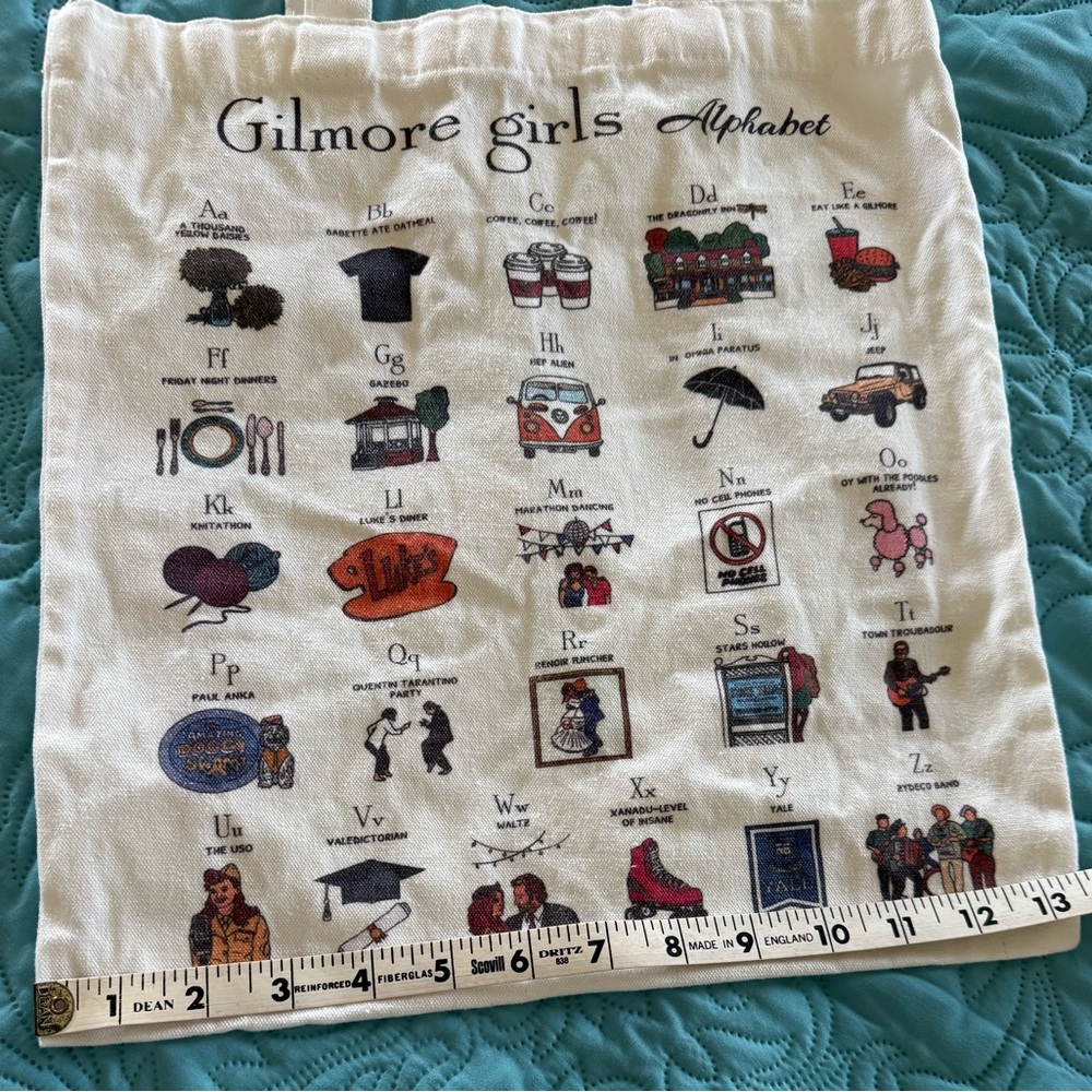 Fluent in Gilmore Girls Alphabet Tote: print on both sides! - Picture 5 of 6